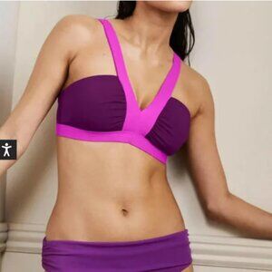 BODEN Corsica V-neck Bikini TopMagic Sangria Colourblock NWT
